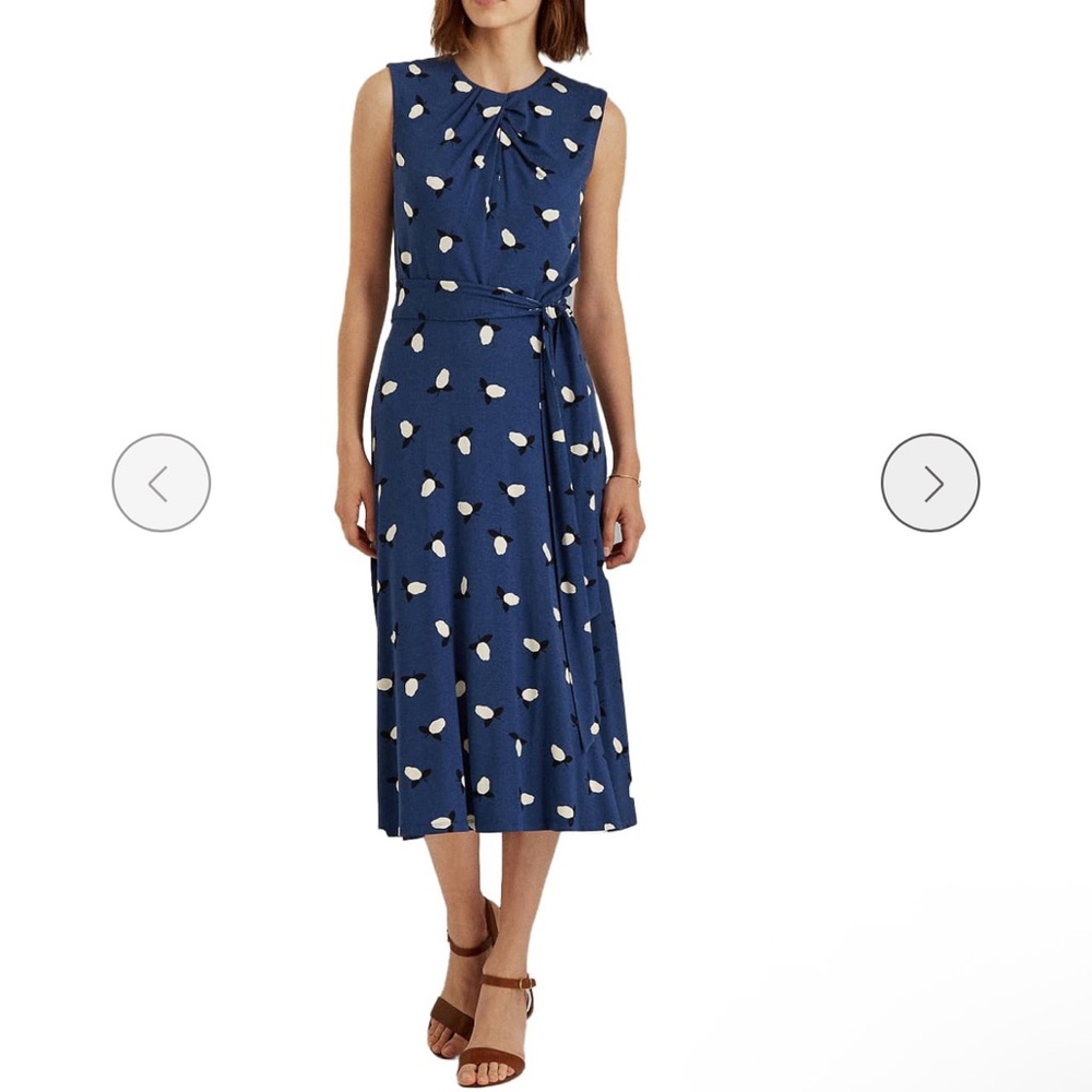 Lauren Ralph Lauren NWT Blue Midi Dress with White Dots